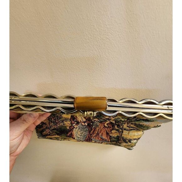 Vintage Look Upholstery Purse Victorian Ladies Garden Gazebo Chain Strap - Picture 8 of 12